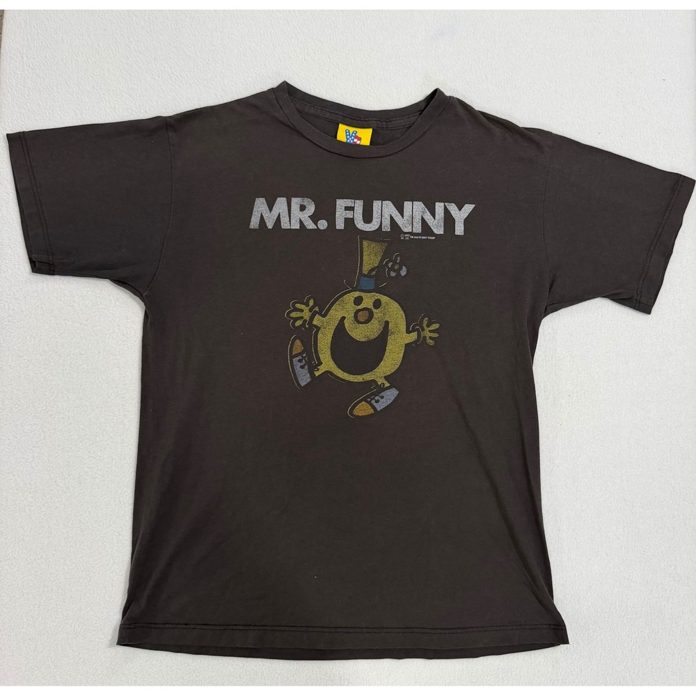 Junk Food Mr. Funny Graphic T-Shirt Vintage 2007 Mr Men Charcoal Gray Small